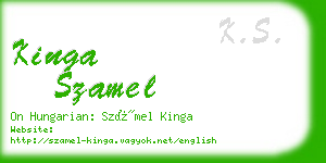 kinga szamel business card